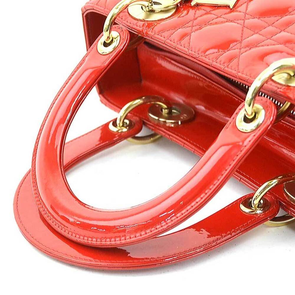 CHRISTIAN DIOR Red Leather Shoulder Bag - Picture 8 of 15